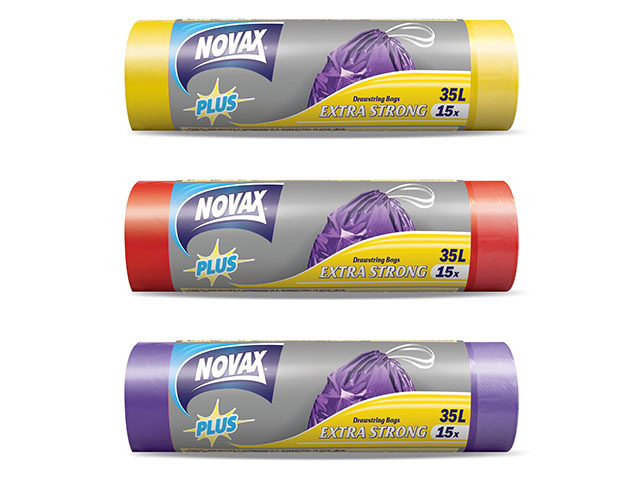 

Пакеты для мусора 35л/15шт c затяжкой NV Plus