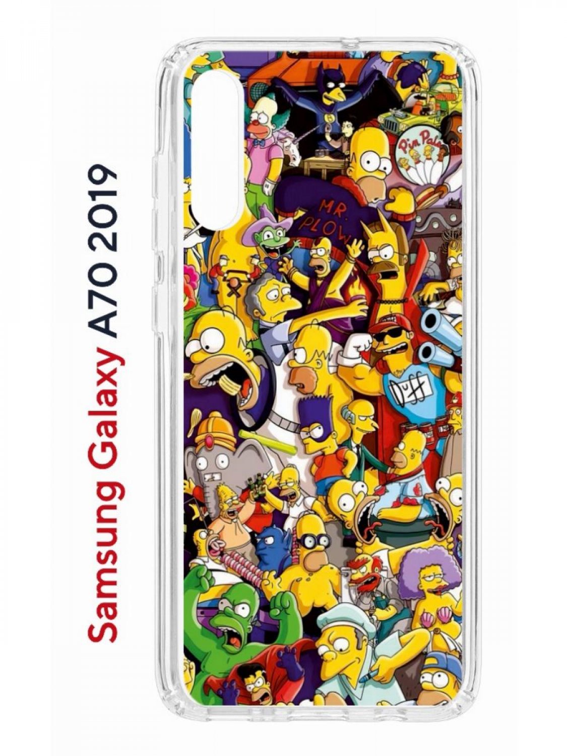 

Чехол на Samsung A70 Kruche Print Симпсоны,противоударный бампер,с защитой камеры, Прозрачный;желтый;красный;фиолетовый, Самсунг Галакси А70