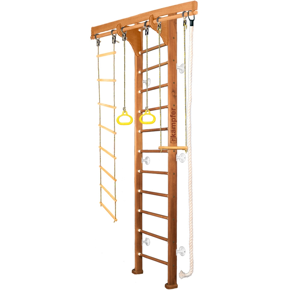 фото Домашний спортивный комплекс kampfer wooden ladder wall, ореховый, 3 м.