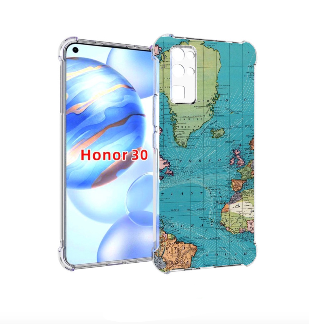 

Чехол бампер MyPads старая карта земли для Honor 30 (BMH-AN10) п, Прозрачный, Tocco