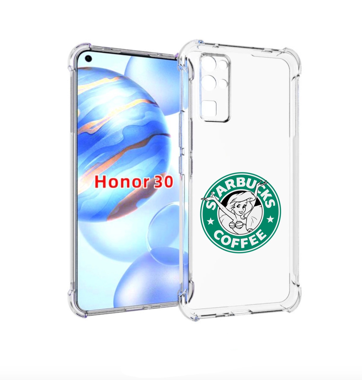 

Чехол бампер MyPads старбакс-кофее для Honor 30 (BMH-AN10) проти, Прозрачный, Tocco