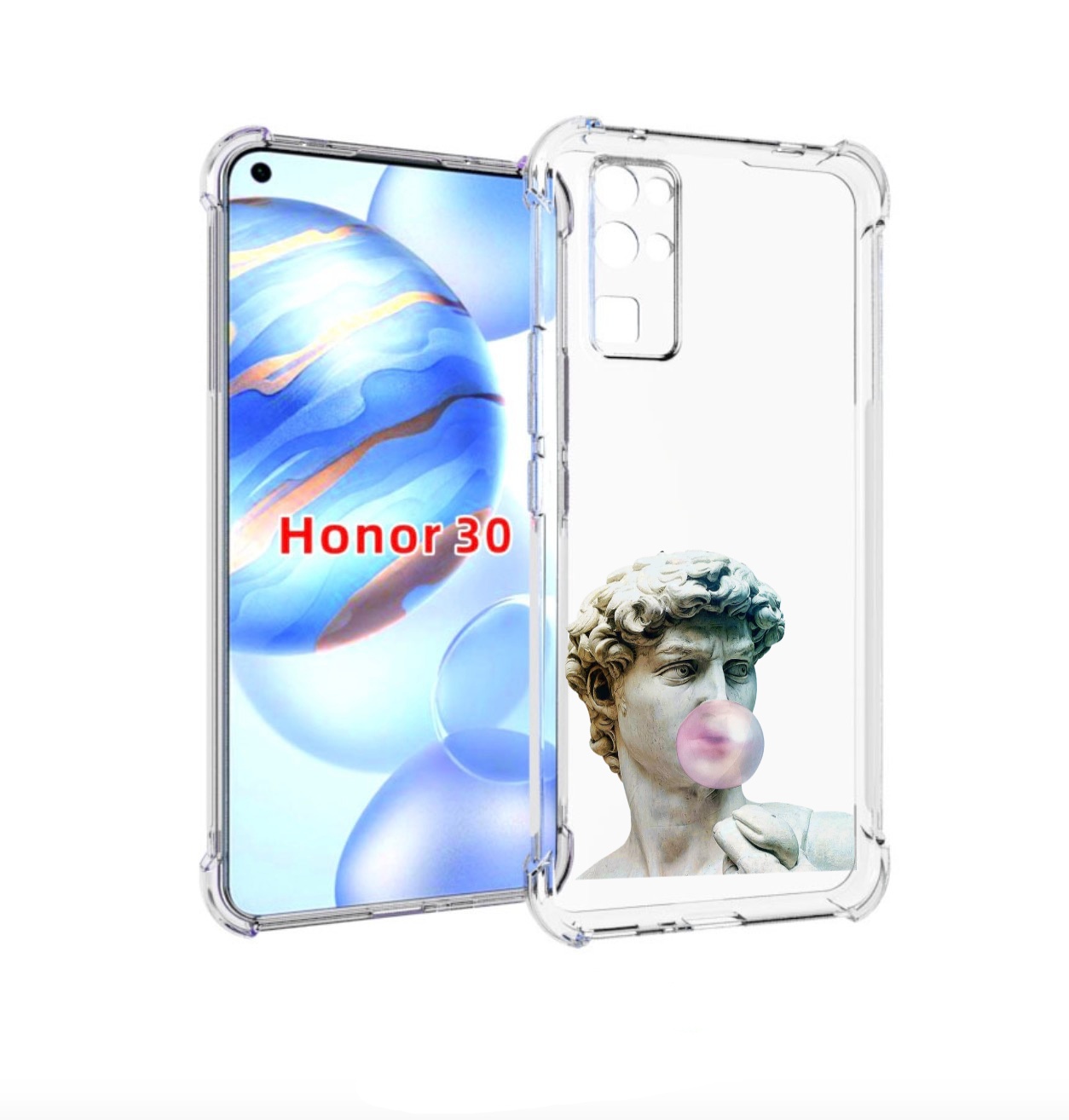 

Чехол бампер MyPads статуя-с-жвачкой для Honor 30 (BMH-AN10) про, Прозрачный, Tocco