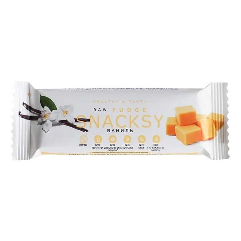 Батончик Snacksy Raw Fudge с ванилью 55 г 183₽