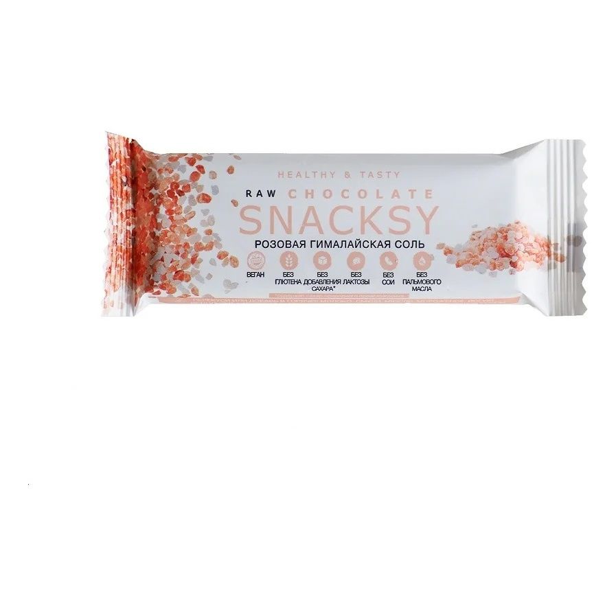 Батончик Snacksy Raw Chocolate с гималайской розовой солью 55 г 149₽