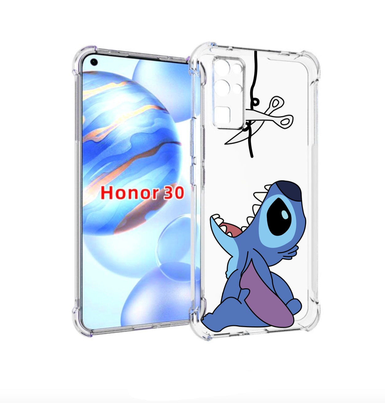 

Чехол бампер MyPads стич-с-ножницами для Honor 30 (BMH-AN10) про, Прозрачный, Tocco