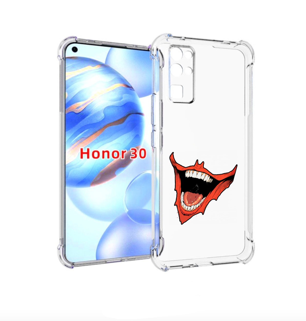 

Чехол бампер MyPads страшная-улыбка для Honor 30 (BMH-AN10) прот, Прозрачный, Tocco