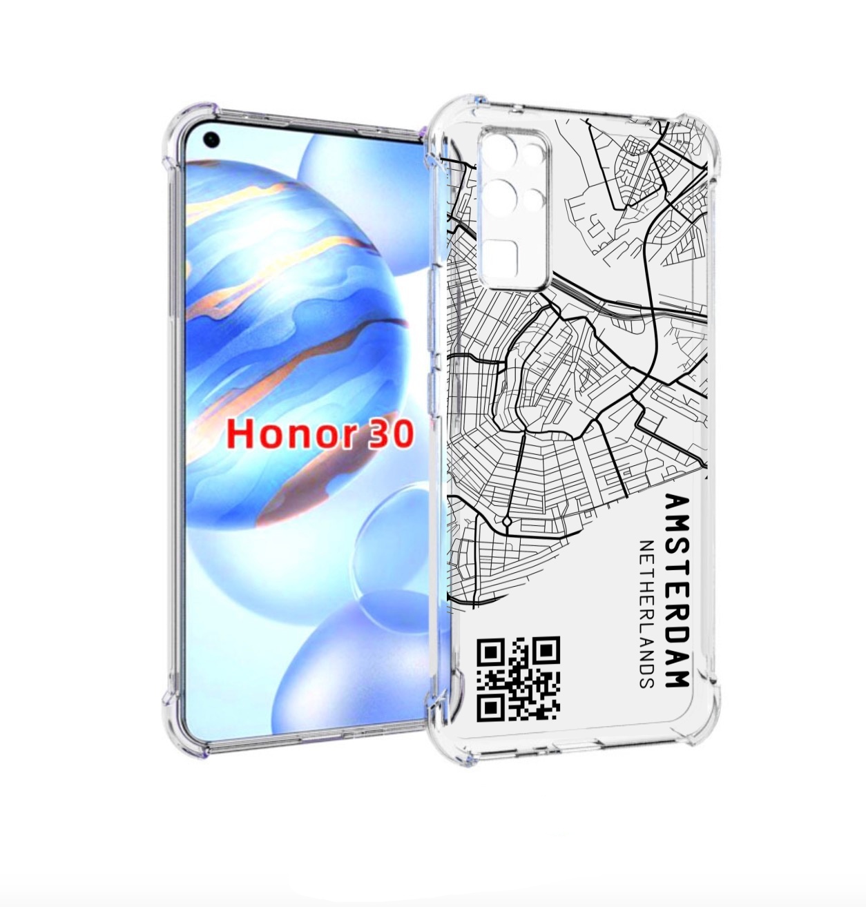

Чехол бампер MyPads схема-амстердам для Honor 30 (BMH-AN10) прот, Прозрачный, Tocco