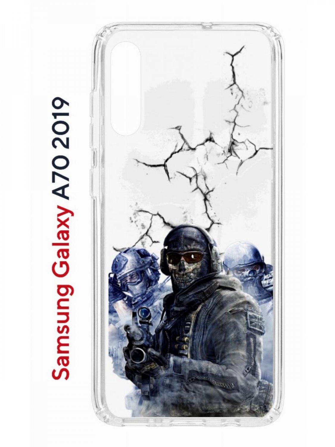 Чехол на Samsung A70 Kruche Print Call of Duty,противоударный бампер,с защитой камеры