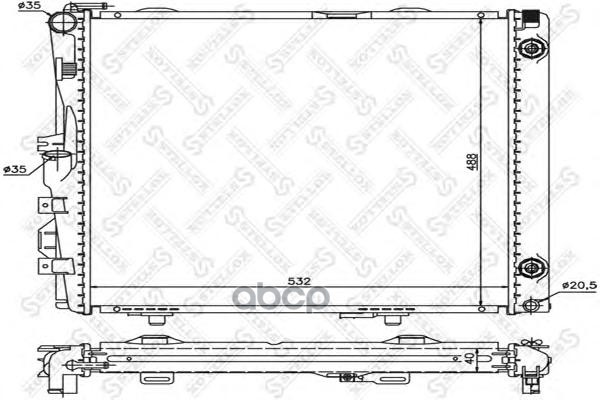 

10-25368-SX радиатор системы охлаждения с AC MB W124 2.6-3.2 85>