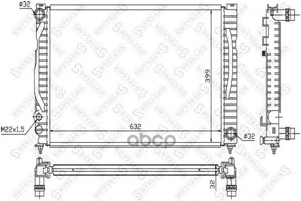 

10-25125-SX радиатор системы охлаждения Audi A4/A6 2,4-2,8 96>