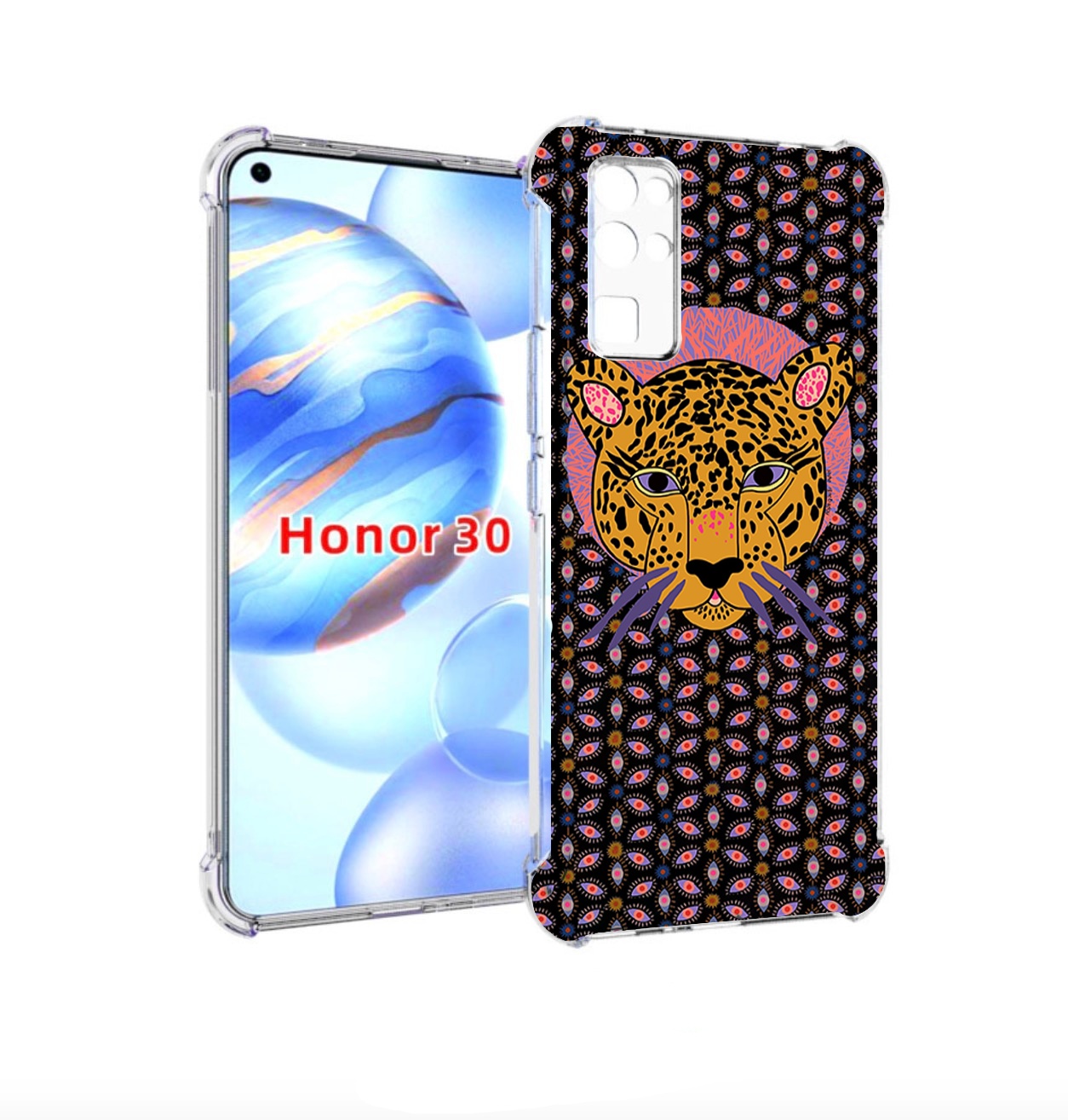 

Чехол бампер MyPads тигр-в-глазах для Honor 30 (BMH-AN10) против, Прозрачный, Tocco