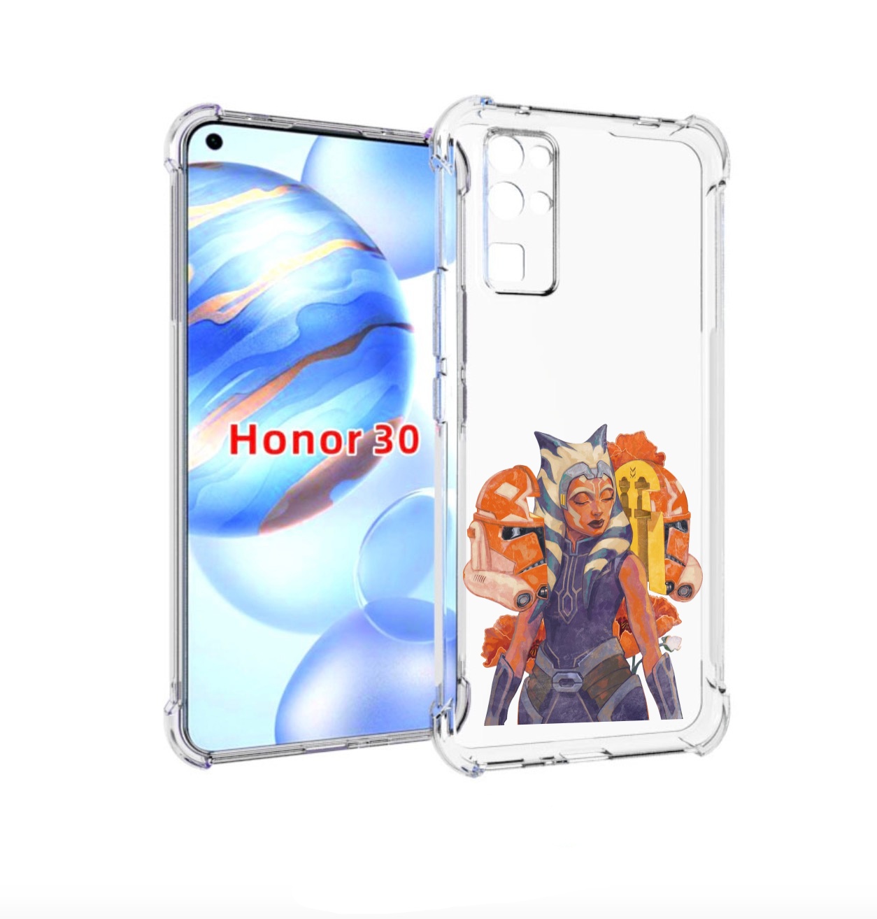 

Чехол бампер MyPads тогрута-асока-тано для Honor 30 (BMH-AN10) п, Прозрачный, Tocco