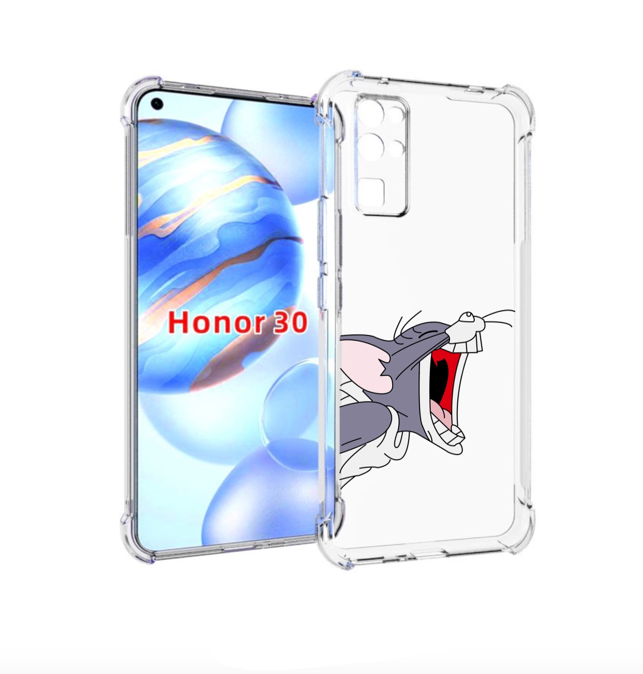 

Чехол бампер MyPads том-голодный для Honor 30 (BMH-AN10) противо, Прозрачный, Tocco