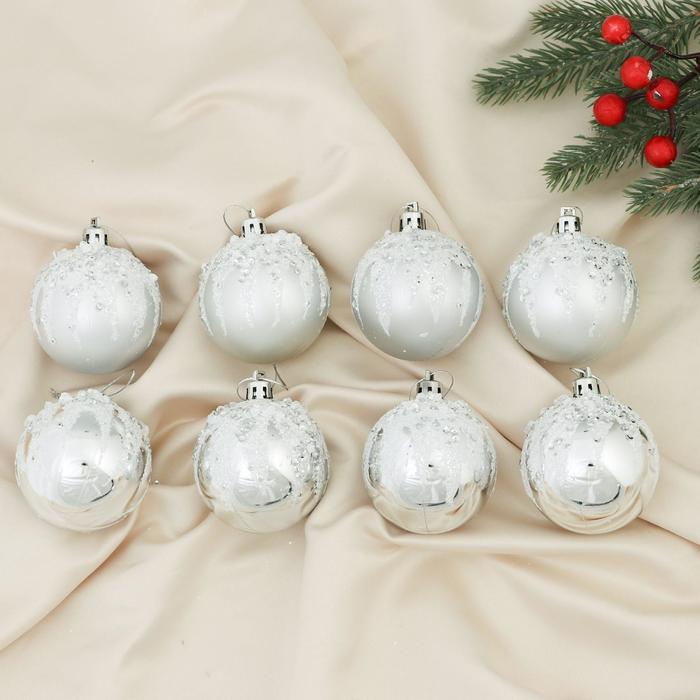 

Шар на ель Зимнее волшебство Аделия 8 шт. серебристый, аделия