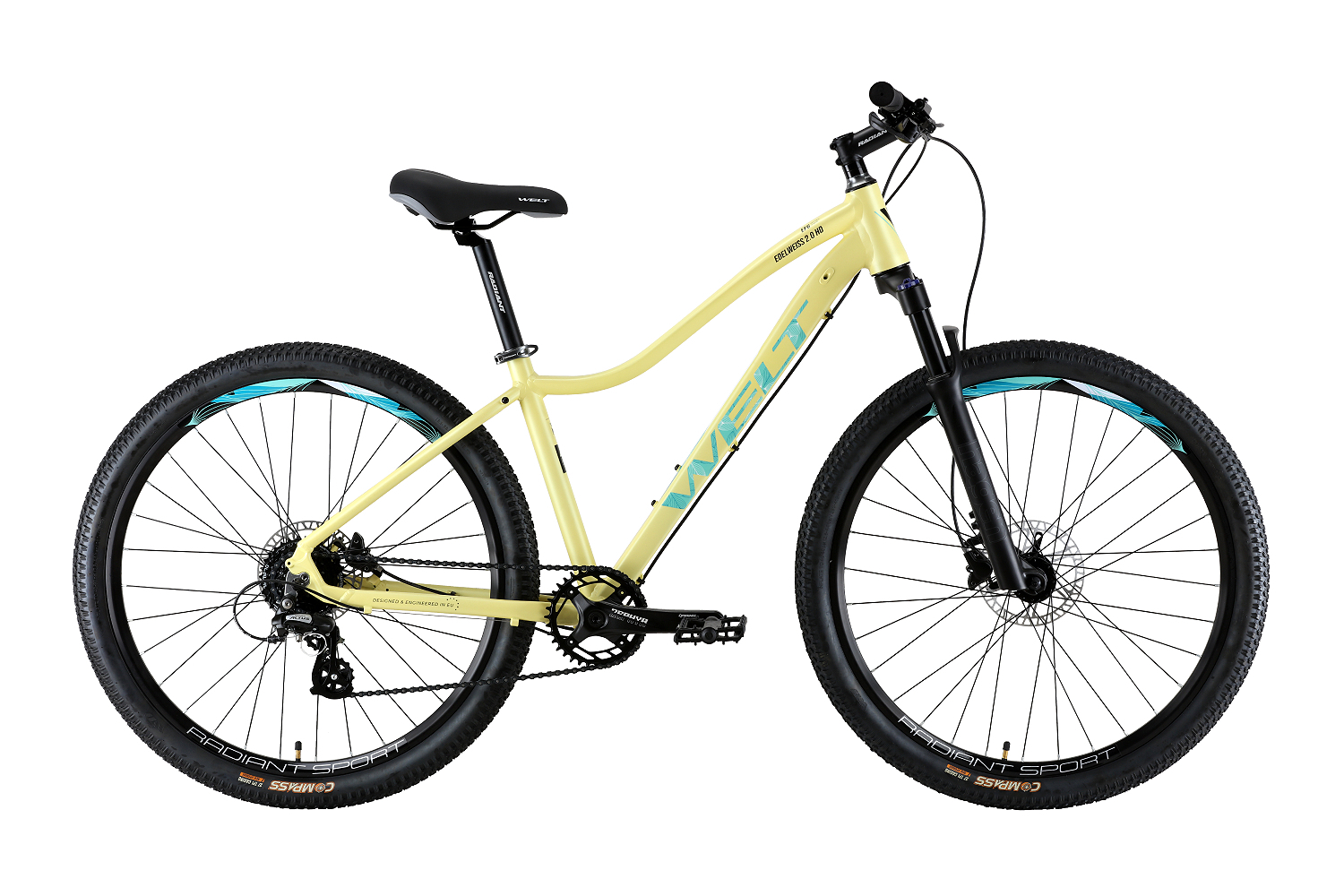 Женский велосипед Welt Edelweiss 2.0 HD 27, год 2023, цвет Желтый, ростовка 16