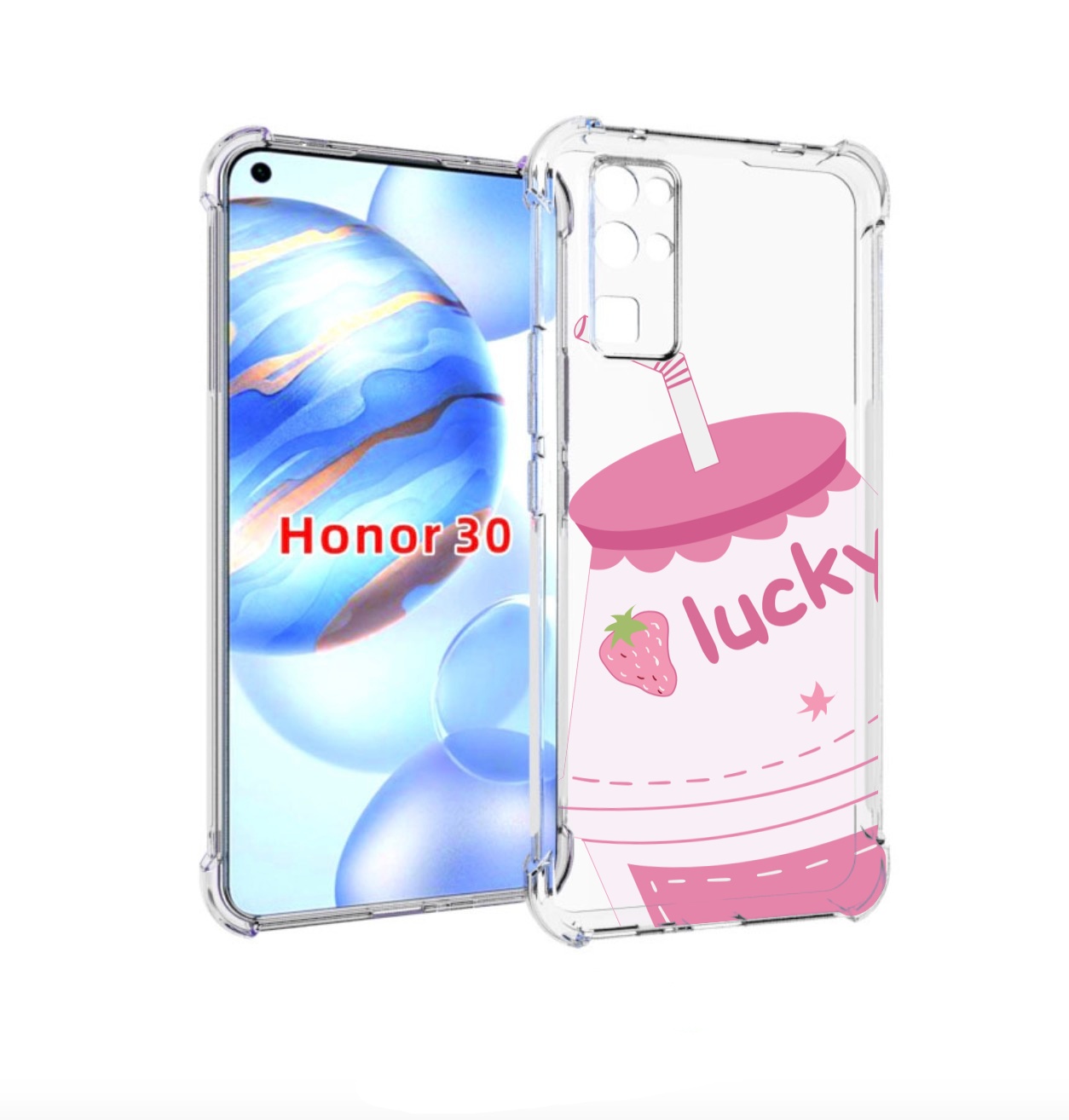 Чехол бампер MyPads удачный-напиток для Honor 30 (BMH-AN10) прот