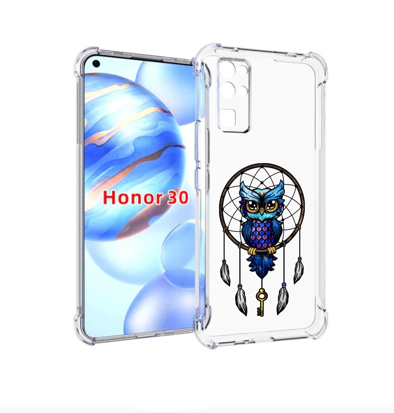 

Чехол бампер MyPads умная-фиолетовая-сова для Honor 30 (BMH-AN10, Прозрачный, Tocco