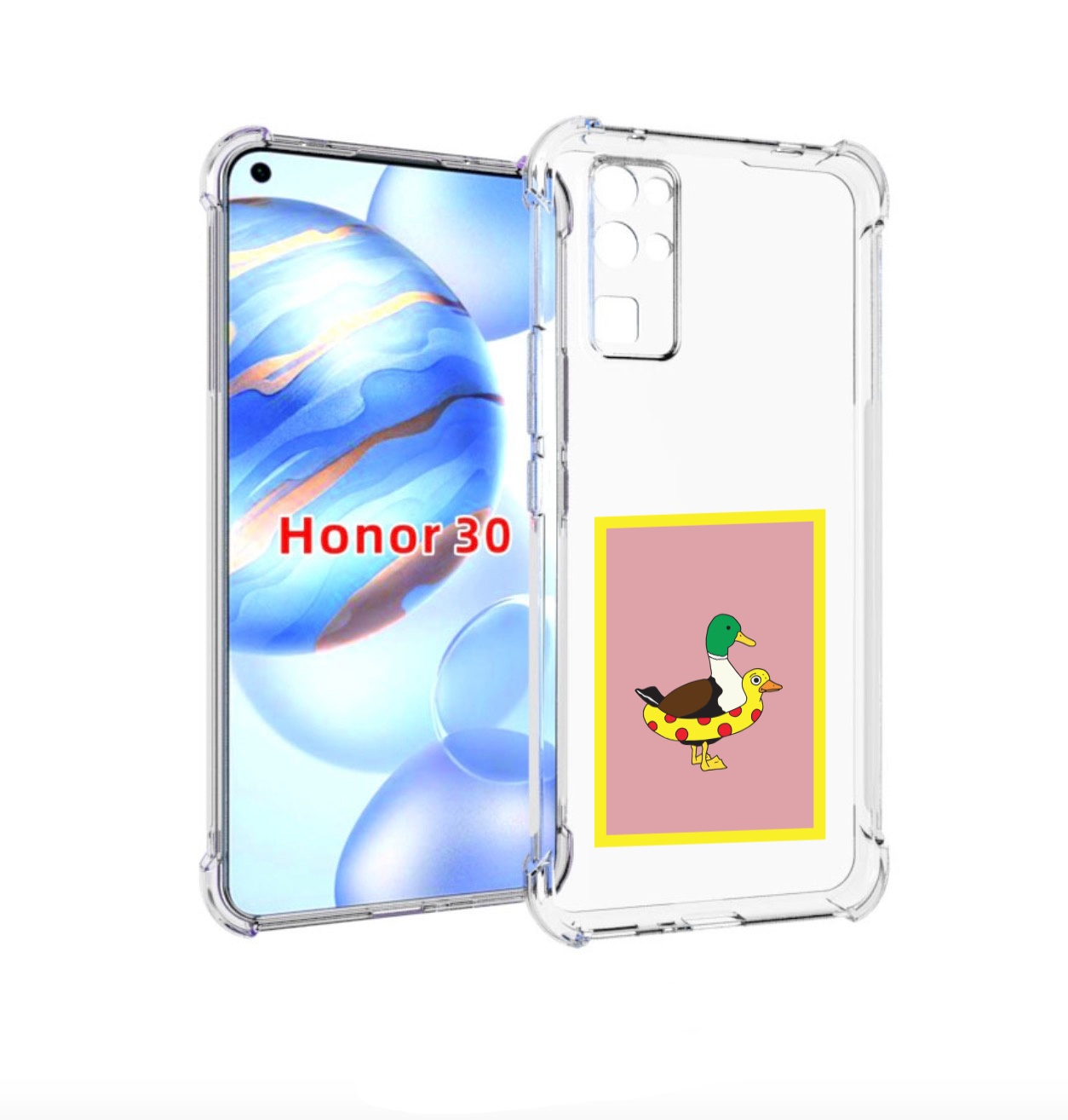 

Чехол бампер MyPads утка в круге надувном для Honor 30 (BMH-AN10, Прозрачный, Tocco