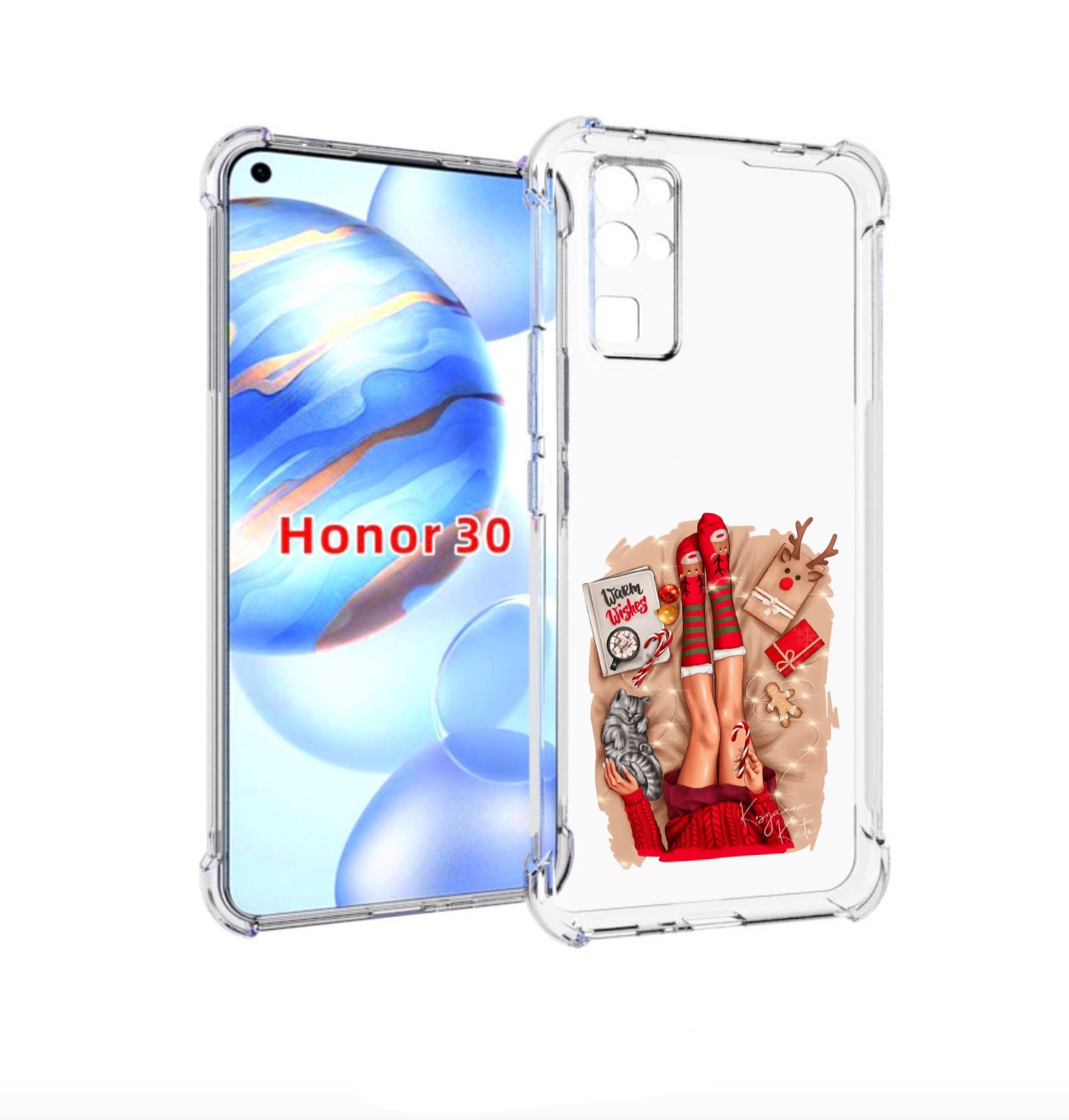

Чехол бампер MyPads уютный-арт женский для Honor 30 (BMH-AN10) п, Прозрачный, Tocco