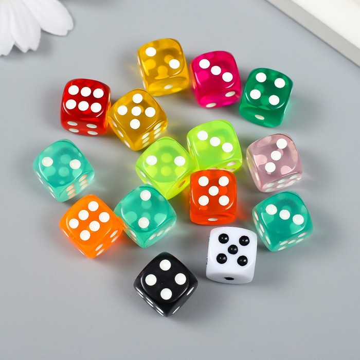 

Декор для творчества пластик Игральные кости микс 1,4х1,4х1,4 см, 1 шт