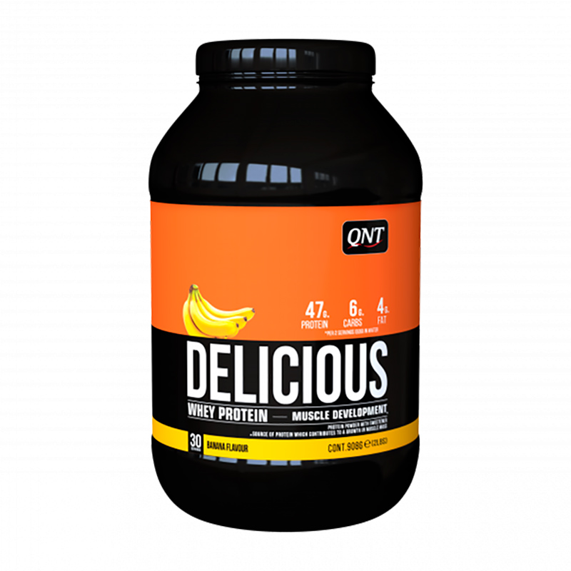 фото Протеин qnt delicious whey protein 908 г, вкус: банан