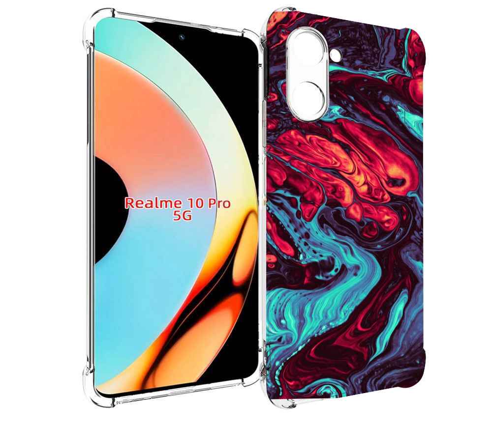 

Чехол бампер MyPads разбавленная краска для Realme 10 Pro против..., Прозрачный, Tocco