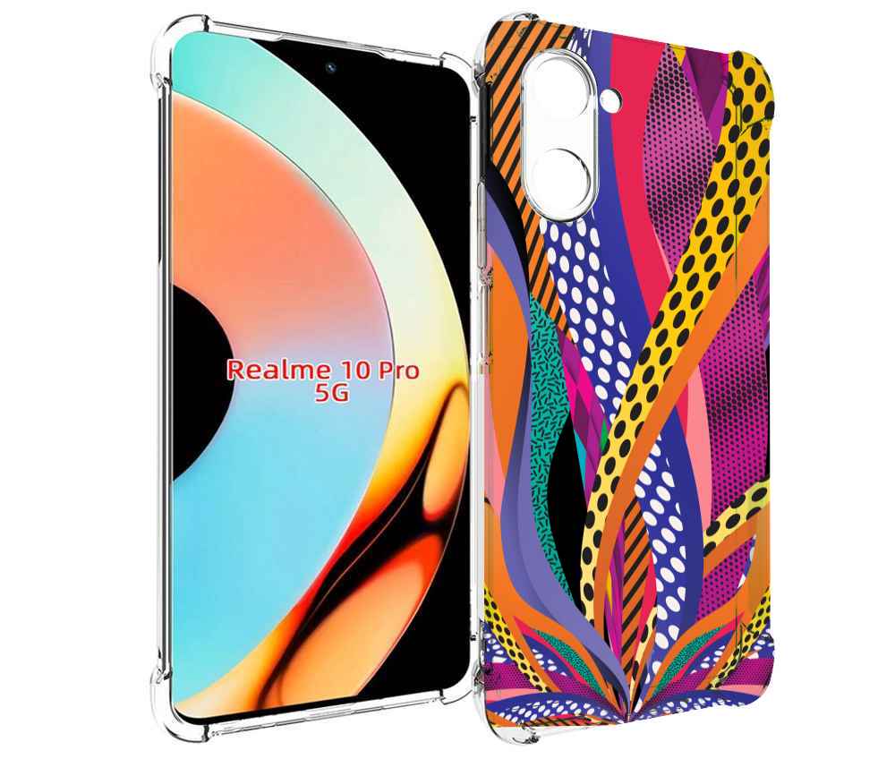 

Чехол бампер MyPads разноцветные щупальца для Realme 10 Pro прот..., Прозрачный, Tocco