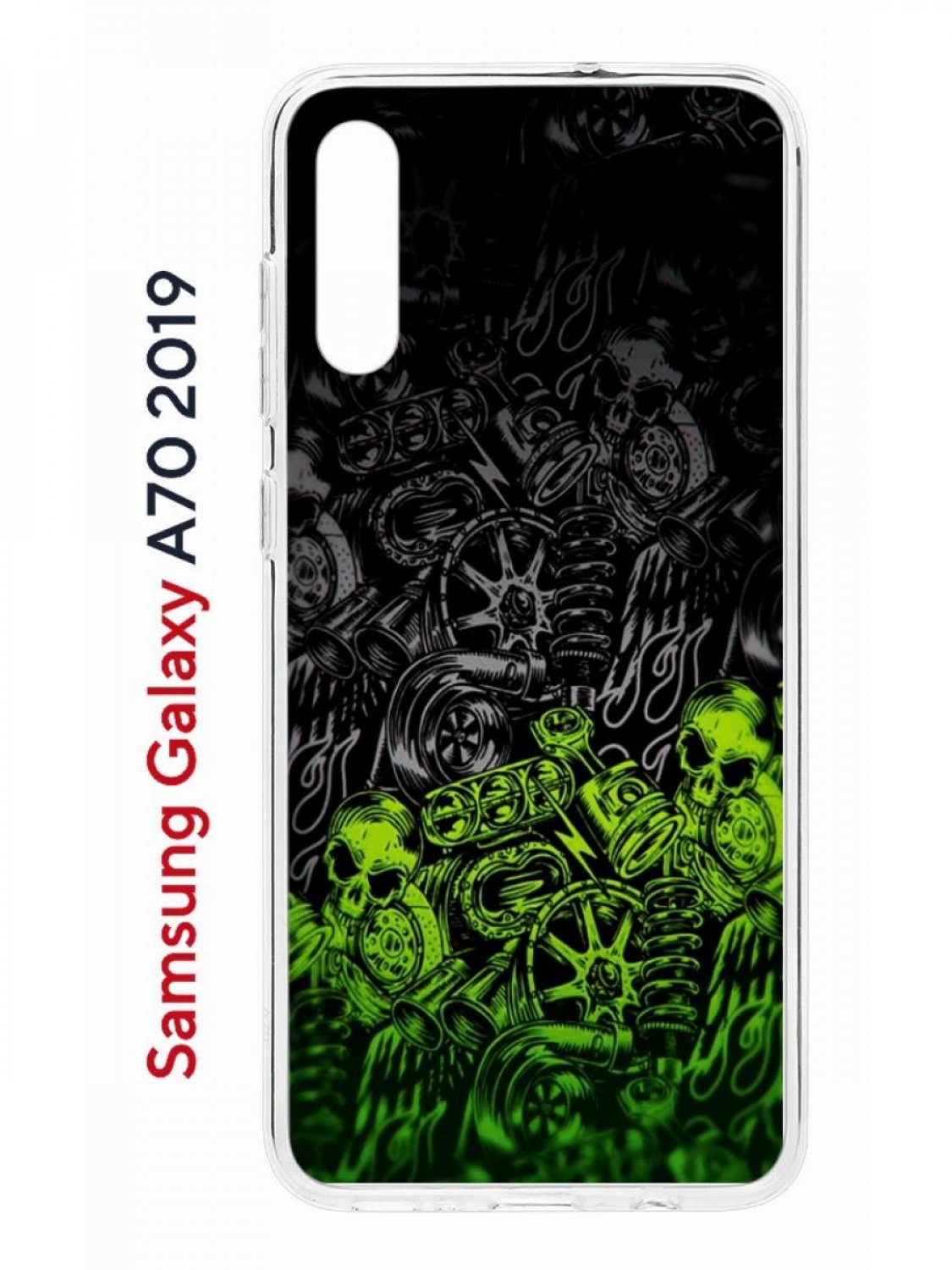 Чехол на Samsung Galaxy A70 Kruche Print Garage,противоударный силиконовый бампер