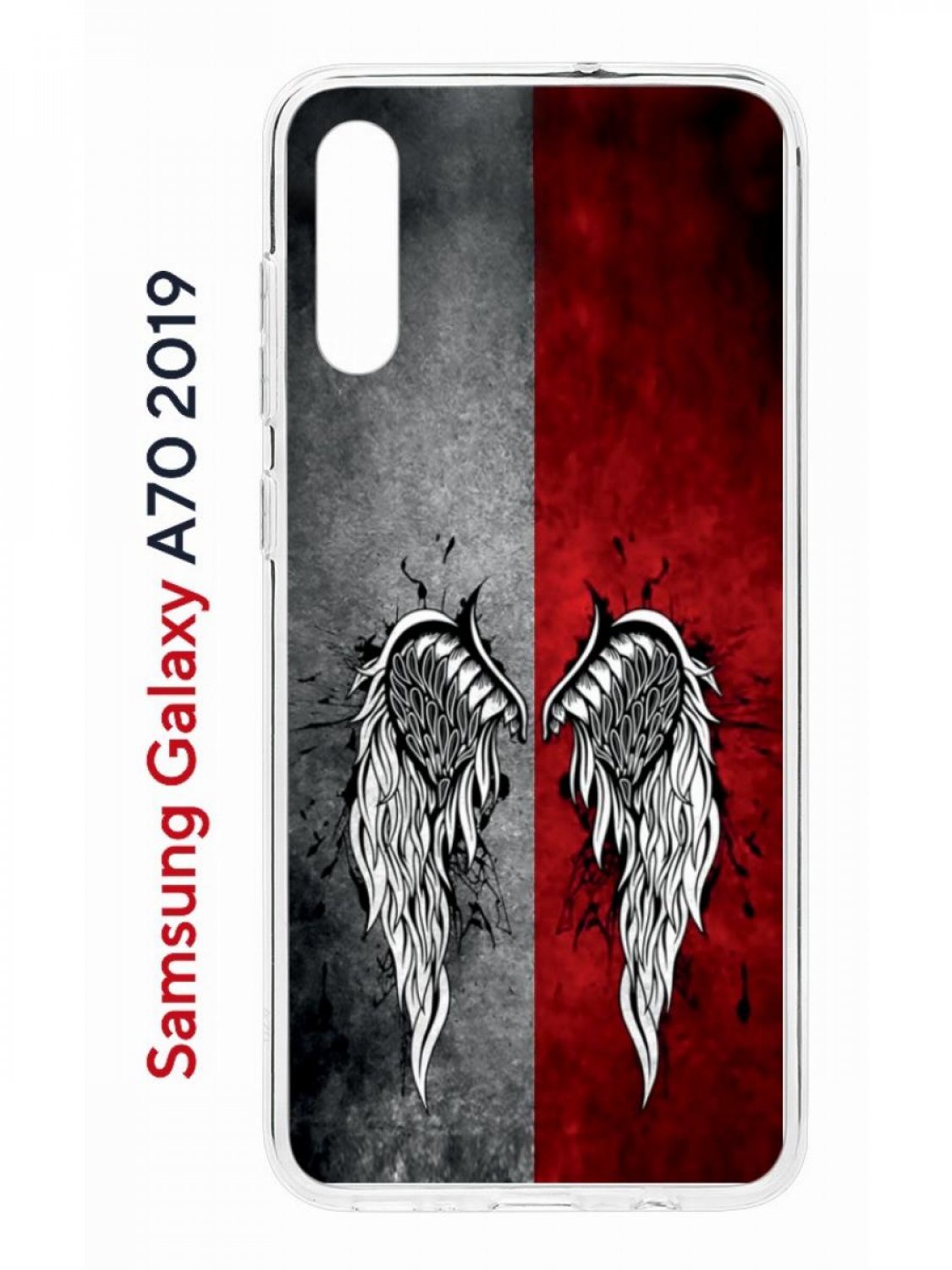 Чехол на Samsung Galaxy A70 Kruche Print Крылья,противоударный силиконовый бампер