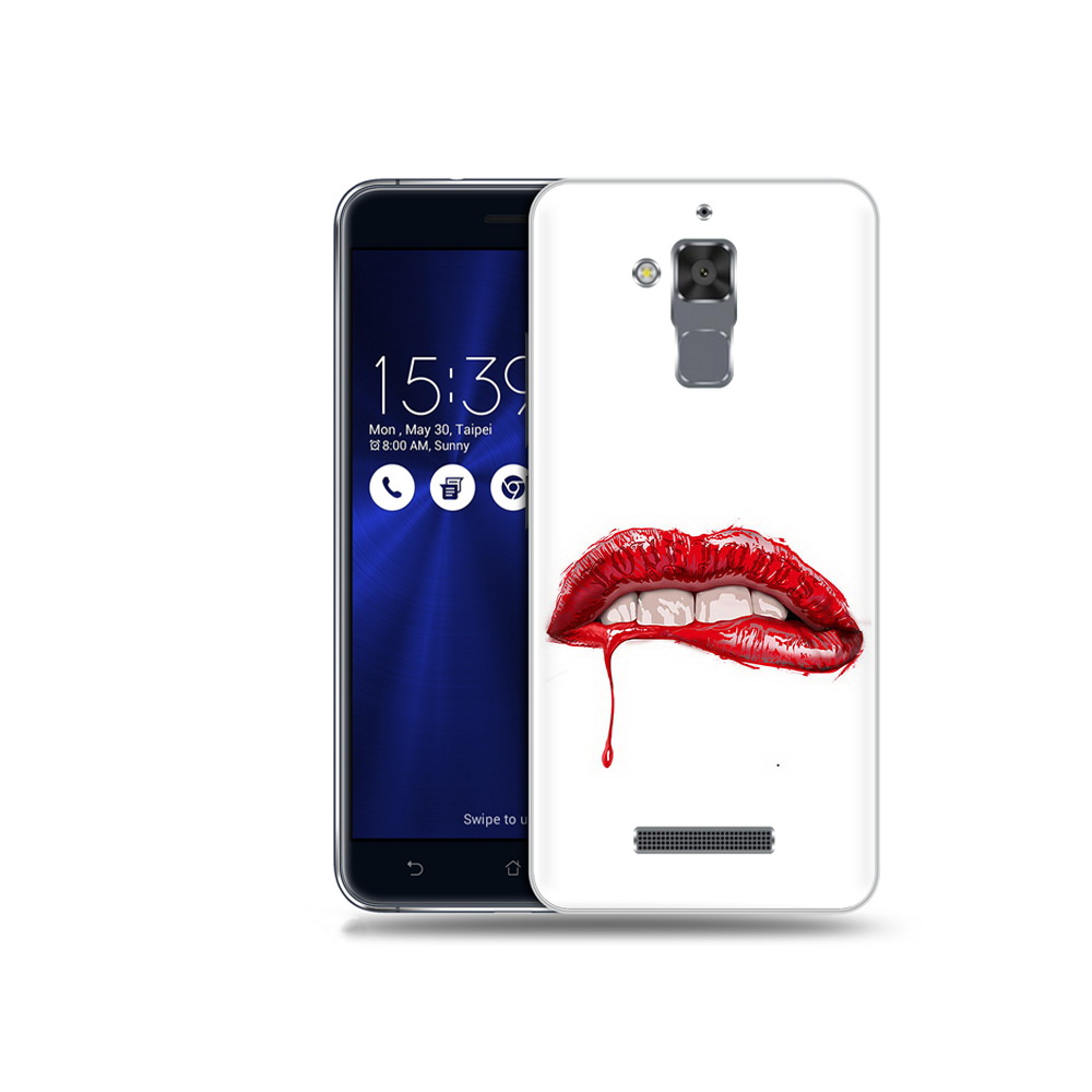 

Чехол MyPads Tocco для Asus ZenFone 3 Max (ZC520TL) яркие красные губы, Прозрачный, Tocco