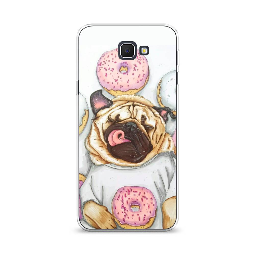 

Чехол на Samsung Galaxy J5 Prime 2016 "Счастливый мопс", Розовый;бежевый;коричневый, 22950-1