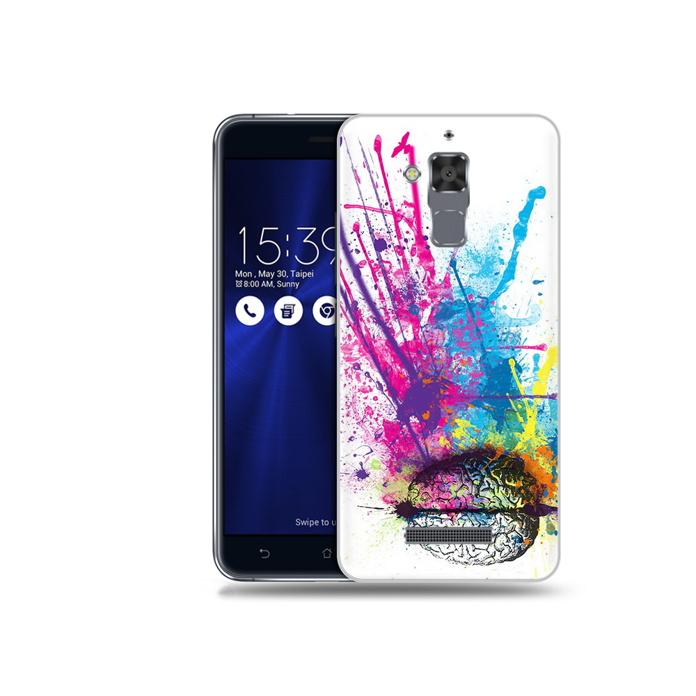 

Чехол MyPads Tocco для Asus ZenFone 3 Max (ZC520TL) яркий красочный мозг, Прозрачный, Tocco