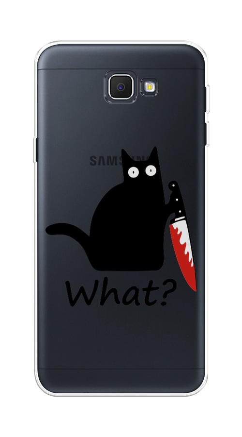 

Чехол на Samsung Galaxy J5 Prime 2016 "Котик с ножом", Черный;красный, 22950-6