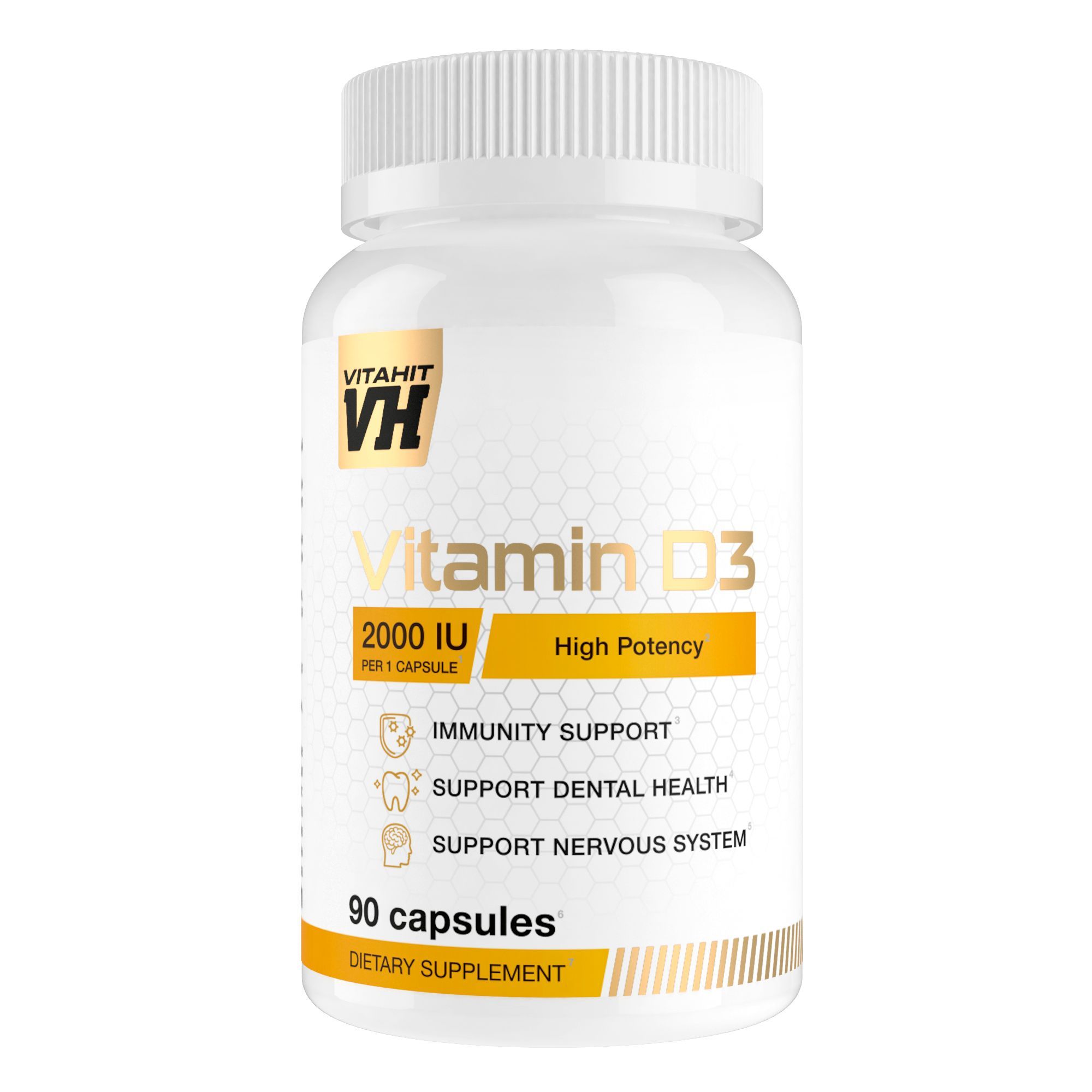 

Витамин Д3 2000 МЕ VITAHIT Vitamin D3 2000 IU капсулы 90 шт., Vitamin D3 2000 IU