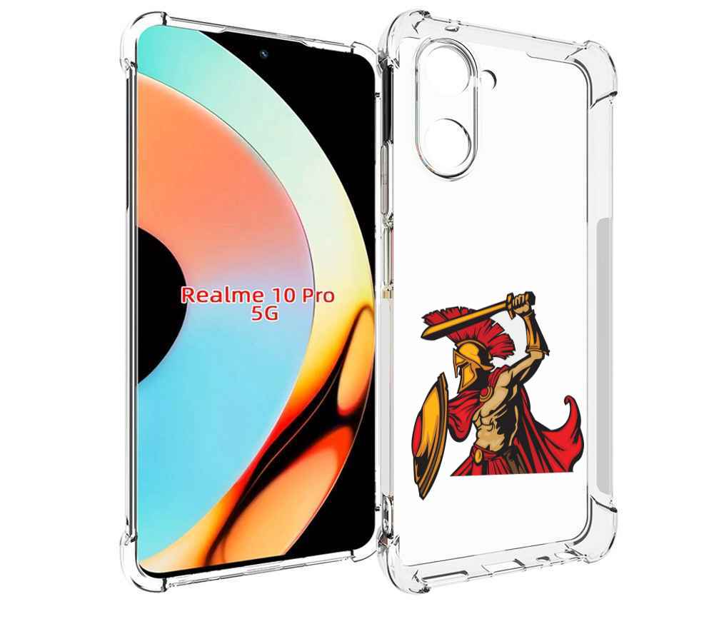

Чехол бампер MyPads римский-воин для Realme 10 Pro противоударный, Прозрачный, Tocco
