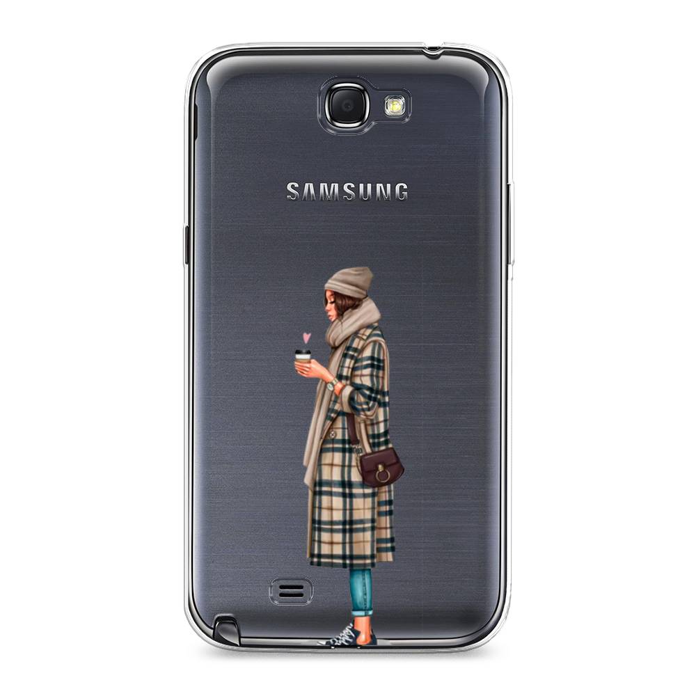 

Чехол на Samsung Galaxy Note 2 "Утренний кофе", Коричневый;бежевый, 23250-6