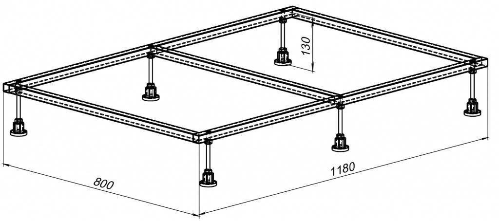Каркас для поддона Aquanet 118х80 6606₽