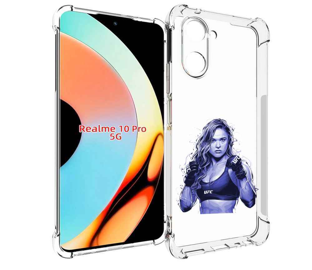 

Чехол бампер MyPads ронда-роузи-юфс для Realme 10 Pro противоуда..., Прозрачный, Tocco