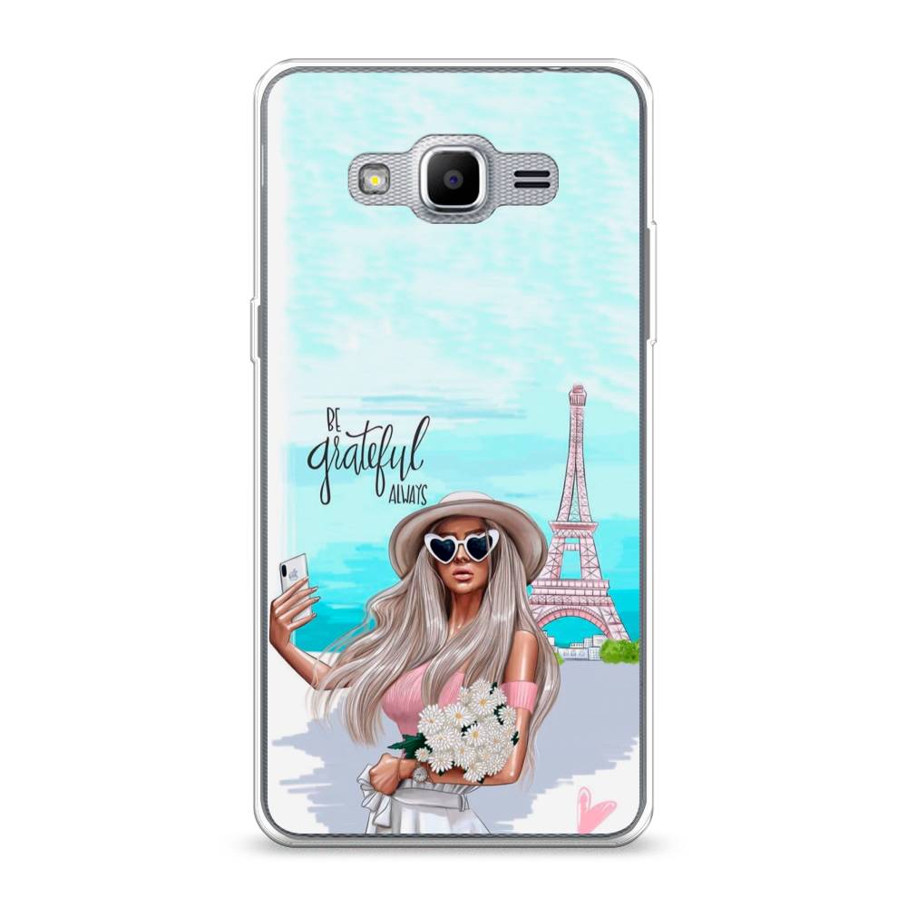 

Чехол на Samsung Galaxy Grand Prime "Селфи Париж", Голубой;бежевый, 22350-6