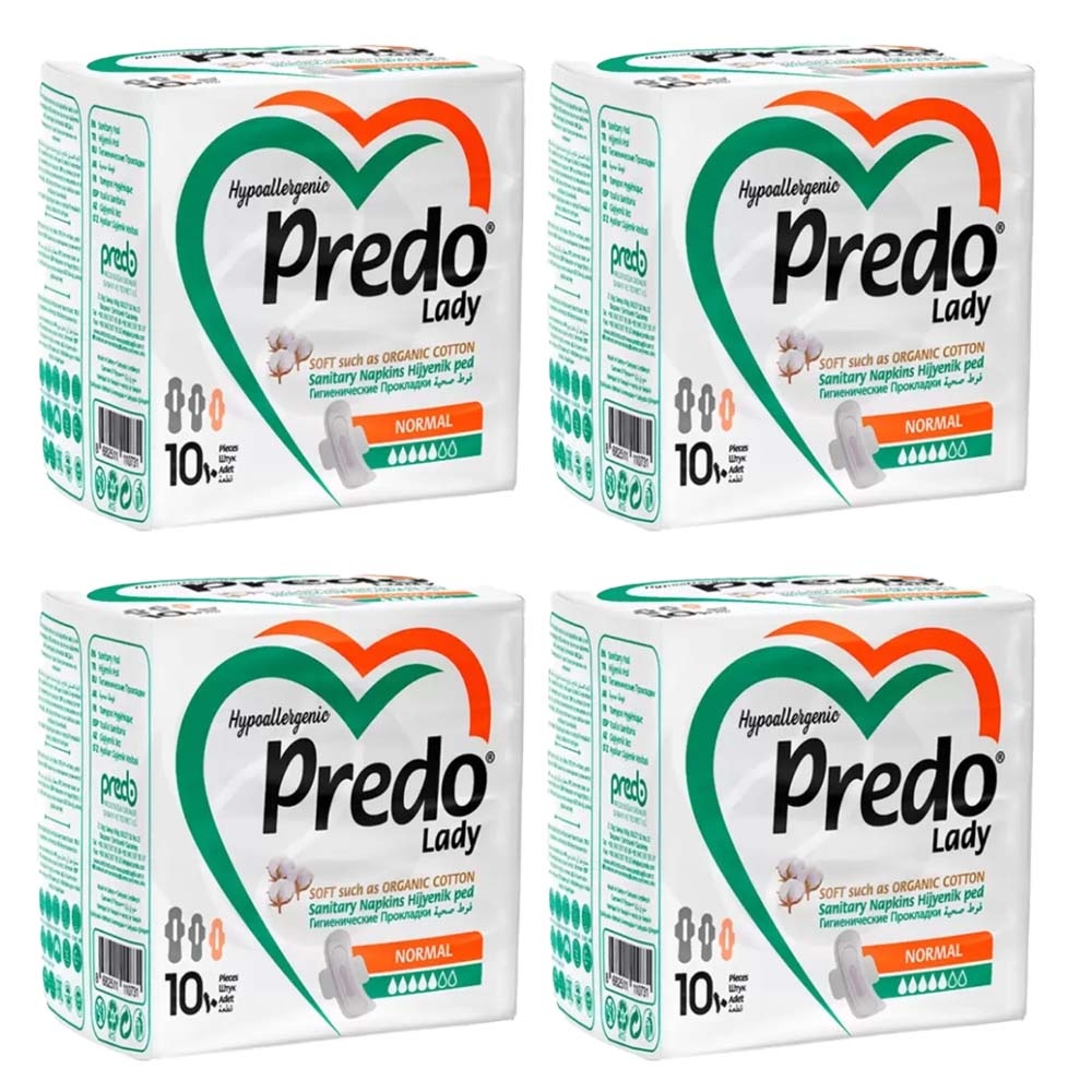 

Гигиенические женские прокладки PREDO 10шт Normal 4 уп.