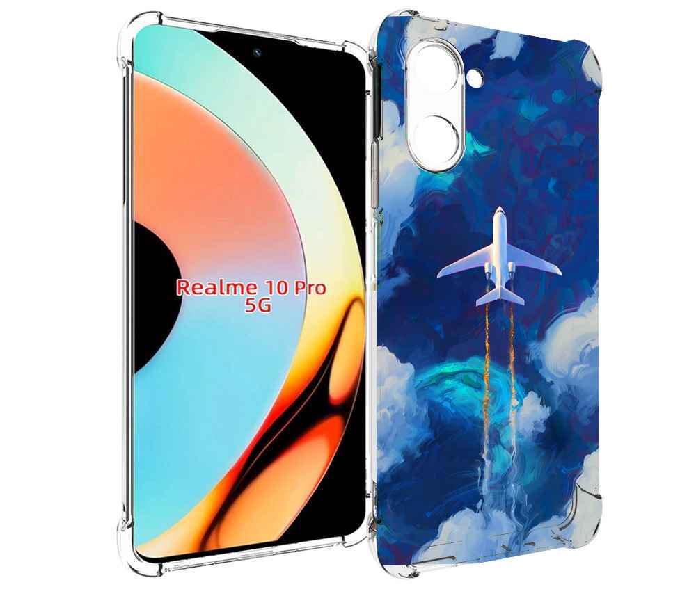 

Чехол бампер MyPads самолет-в-небе-рисунок для Realme 10 Pro про..., Прозрачный, Tocco