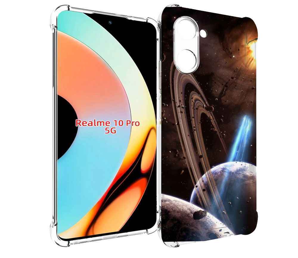 

Чехол бампер MyPads сатурн в космосе для Realme 10 Pro противоуд..., Прозрачный, Tocco