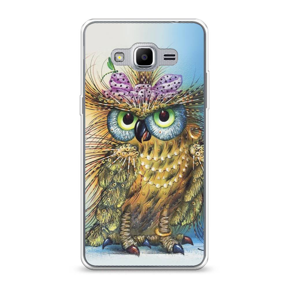 

Чехол на Samsung Galaxy Grand Prime "Модная сова", Коричневый;голубой, 22350-1