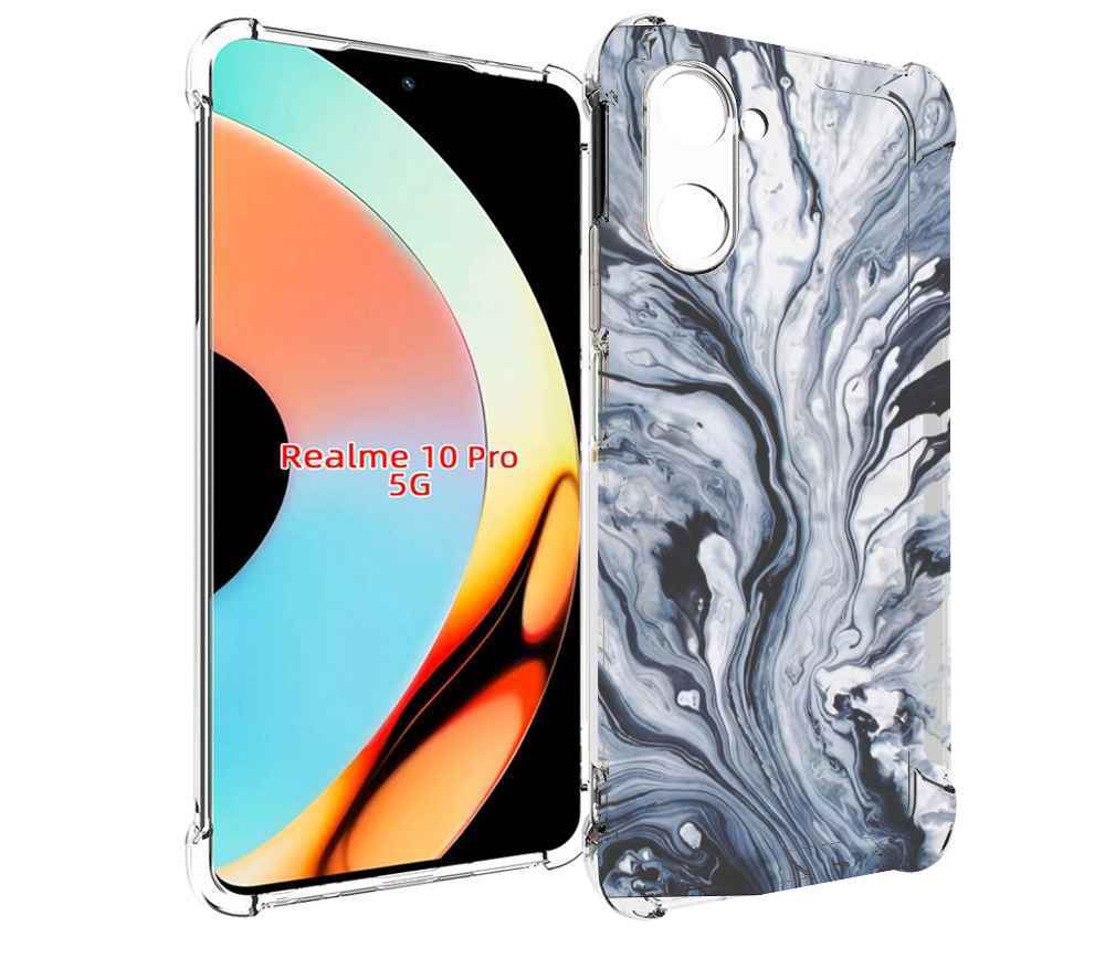 

Чехол бампер MyPads серая краска для Realme 10 Pro противоударный, Прозрачный, Tocco