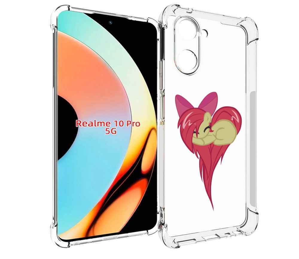 Чехол бампер MyPads сердце-из-пони для Realme 10 Pro противоударный