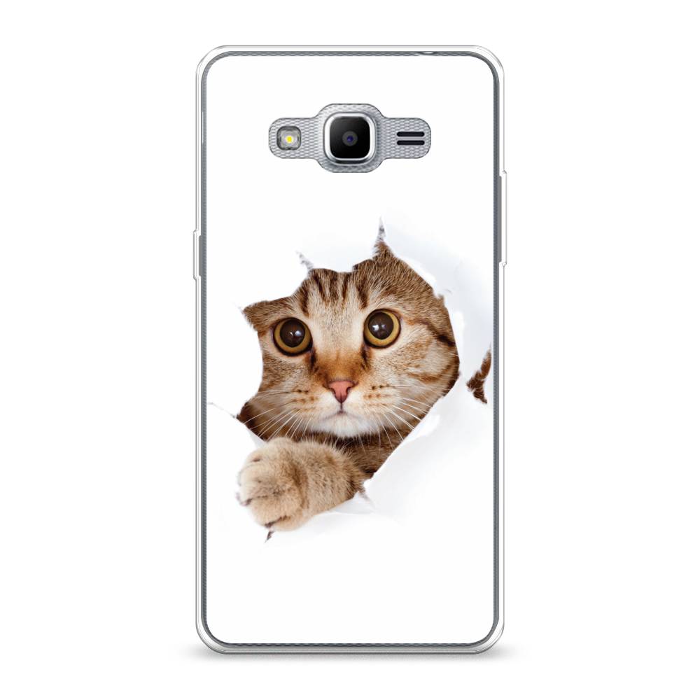 

Чехол на Samsung Galaxy Grand Prime "Кот и бумага", Белый;коричневый, 22350-1