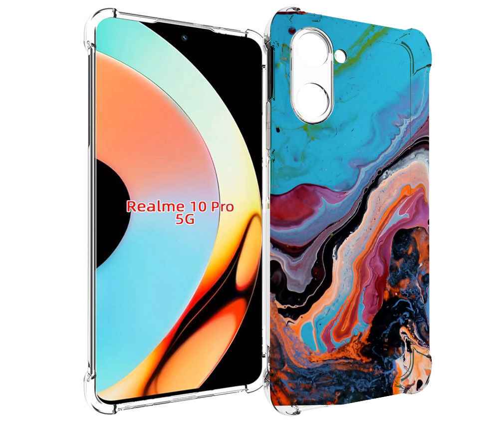 

Чехол бампер MyPads смешанные краски для Realme 10 Pro противоуд..., Прозрачный, Tocco