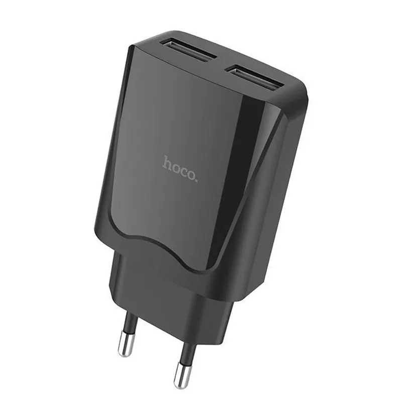 

Сетевое зарядное устройство Hoco 2xUSB Type A 2.4 А черный
