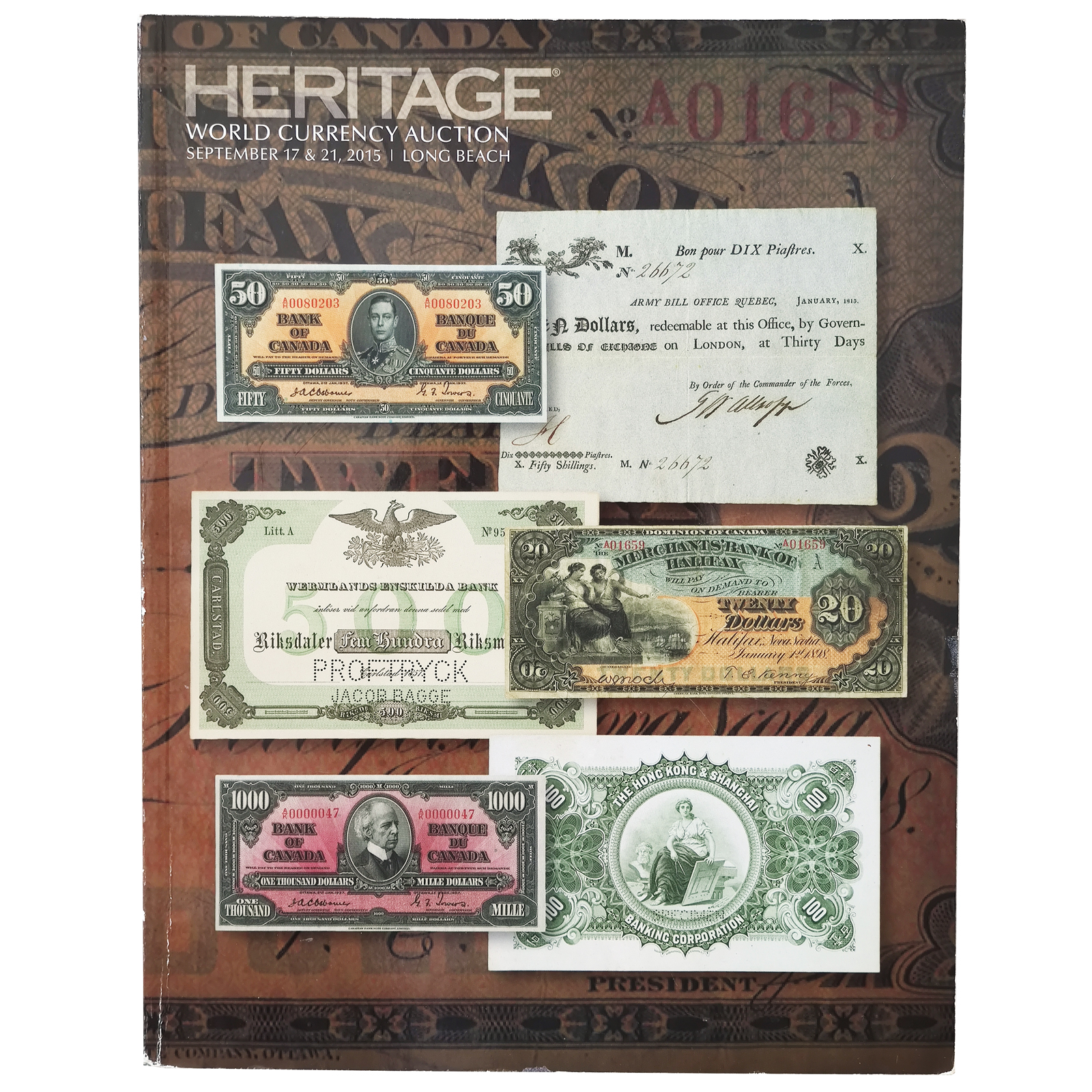 

Каталог банкнот аукциона World Currency Auction 2015 г