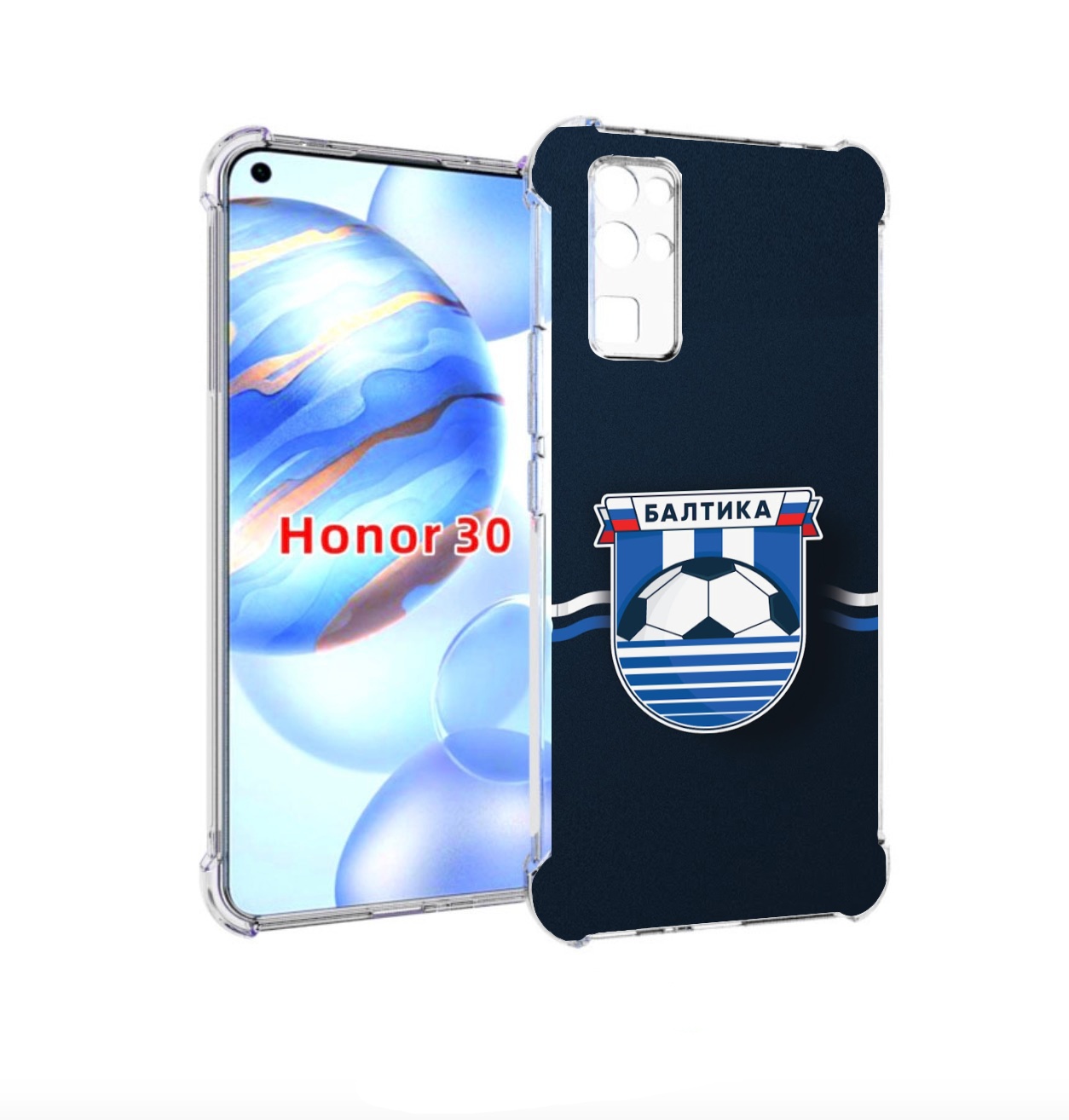 

Чехол бампер MyPads фк балтика калининград мужской для Honor 30, Прозрачный, Tocco